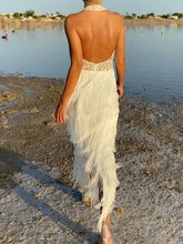 Load image into Gallery viewer, Fashion Elegant Lace Fringed Maxi Evening Dress
