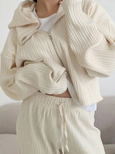 Load image into Gallery viewer, Women'S Fashion Solid Color Loose Hooded Knitted Two-Piece Suit