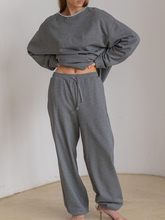 Load image into Gallery viewer, Fashion Round Neck Long Sleeve Casual Loose Two-piece Suit