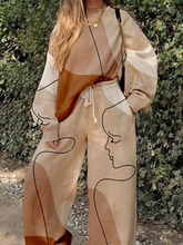 Load image into Gallery viewer, Ladies Casual Trendy Portrait Pants Sweatshirt Suit Two Piece Suit
