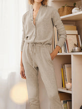 Load image into Gallery viewer, Casual Long-Sleeved V-Neck Loose Jumpsuit