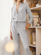 Load image into Gallery viewer, Casual Long-Sleeved V-Neck Loose Jumpsuit