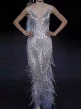 Load image into Gallery viewer, Fashion Sexy Suspender Tassel Elegant Evening Dress