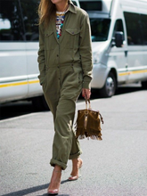 Load image into Gallery viewer, Fashion Lapel Button Pocket Loose Casual Jumpsuit