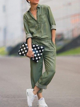 Load image into Gallery viewer, Street Fashion Solid Color Pocket High Waist Jumpsuit
