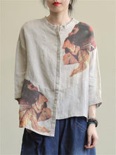 Load image into Gallery viewer, Fresh Literary Print Loose Women'S Round Neck Shirt