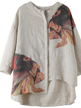 Load image into Gallery viewer, Fresh Literary Print Loose Women'S Round Neck Shirt