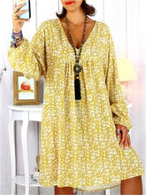 Load image into Gallery viewer, Spring And Summer Pastoral Floral V-Neck Women'S Dress