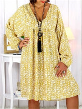 Load image into Gallery viewer, Spring And Summer Pastoral Floral V-Neck Women'S Dress
