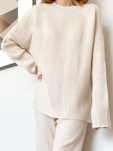 Load image into Gallery viewer, Comfortable Casual Solid Color Round Neck Knitted Two-Piece Suit