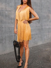 Load image into Gallery viewer, Fashion Sexy V-Neck Sleeveless Fringe Dress