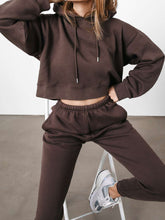 Load image into Gallery viewer, Pure Color Casual Hooded Loose Sports Two-Piece Suit