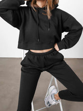 Load image into Gallery viewer, Pure Color Casual Hooded Loose Sports Two-Piece Suit