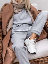 Load image into Gallery viewer, Solid Color Round Neck Casual Sweatshirt Two-piece Suit