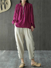 Load image into Gallery viewer, Retro Romantic Lace-Up Women'S Long-Sleeved Shirt