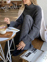 Load image into Gallery viewer, Simple Solid Color High Neck Women'S Knitted Suit