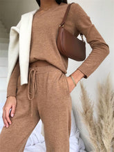 Load image into Gallery viewer, Casual Solid Color Home V-Neck Women'S Knitted Suit