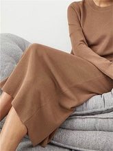 Load image into Gallery viewer, Simple Temperament Knitted Women'S Long Sleeve Dress