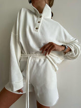 Load image into Gallery viewer, Buttons Stand Collar Long Sleeves Two-Piece Suit