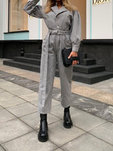 Load image into Gallery viewer, Lapel Long Sleeve Pockets Jumpsuit