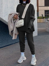 Load image into Gallery viewer, Fashion Casual Knitted Turtleneck Solid Color Two-Piece Suit