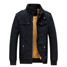 Load image into Gallery viewer, Men'S Solid Color Fashion Warm Standing Collar Zipper Jacket