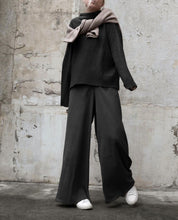 Load image into Gallery viewer, Loose Knit Top Silk Pants Two-piece Suit
