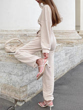 Load image into Gallery viewer, Short Top Elastic Band Pants Two-Piece Suit