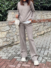 Load image into Gallery viewer, Half High Neck Knitted Casual Loose Two-Piece Suit