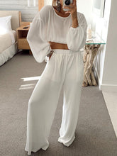 Load image into Gallery viewer, Fashion Casual Loose Round Neck Solid Color Two-Piece Suit