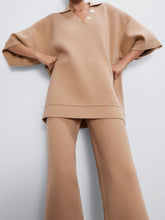 Load image into Gallery viewer, Fashion Casual Solid Color V-Neck Loose Two-Piece Suit