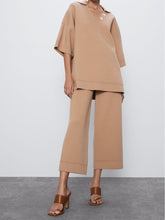 Load image into Gallery viewer, Fashion Casual Solid Color V-Neck Loose Two-Piece Suit