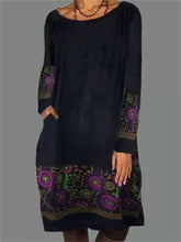 Load image into Gallery viewer, Ethnic Print Stitching Casual Women'S Dress