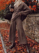 Load image into Gallery viewer, Fashion Loose Knit Wide Leg Casual Two-Piece Suit