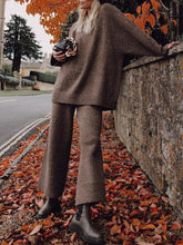 Load image into Gallery viewer, Fashion Loose Knit Wide Leg Casual Two-Piece Suit