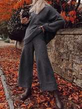 Load image into Gallery viewer, Fashion Loose Knit Wide Leg Casual Two-Piece Suit
