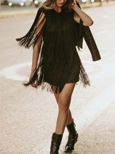Load image into Gallery viewer, Fashion Elegant Tassel Solid Color Mini Dress
