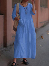 Load image into Gallery viewer, Casual Solid Color Pocket Women'S Dress