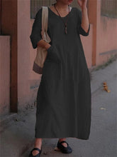 Load image into Gallery viewer, Casual Solid Color Pocket Women'S Dress