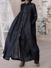 Load image into Gallery viewer, Retro Literary Long-Sleeved Big Swing Blouse Dress