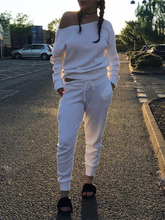 Load image into Gallery viewer, Fashion Off-shoulder Long-sleeved Casual Knitted Loose Two-piece Suit