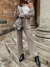 Load image into Gallery viewer, Casual Solid Color Knitted Loose Two-Piece Suit