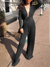 Load image into Gallery viewer, Sexy Deep V-neck Slim Solid Color Knitted Jumpsuit