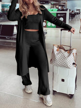 Load image into Gallery viewer, Fashion Vest Cardigan Loose Solid Color Knit Three-piece Suit