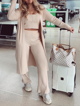 Load image into Gallery viewer, Fashion Vest Cardigan Loose Solid Color Knit Three-piece Suit