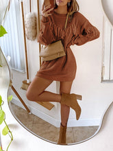 Load image into Gallery viewer, Fashion Fringed Dress Casual Knitted Solid Color Sweater Dress