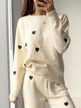 Load image into Gallery viewer, Cozy Crew Neck Print Two-Piece Suit
