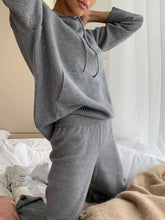Load image into Gallery viewer, Knitted Hooded Pocket Hoodie Two-Piece Suit