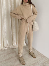 Load image into Gallery viewer, Turtleneck Comfortable and Soft Two-Piece Suit