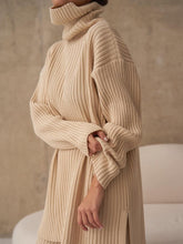 Load image into Gallery viewer, Comfortable Warm High-Neck Solid Color Knitted Two-Piece Suit